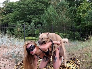 Girl Rides Dog Cock